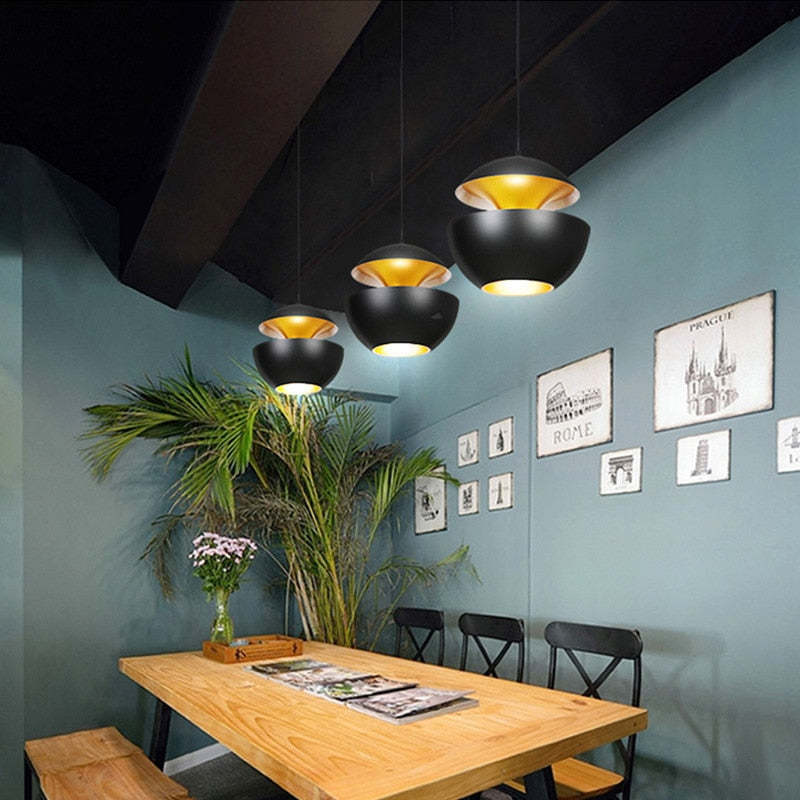 Nazifa Metal Modern Pendant Light, Black / White - Lumpaz