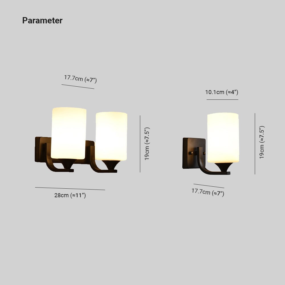 Eryn Modern Cylinder Metal Vanity Wall Lamp, Black/Chrome - Lumpaz