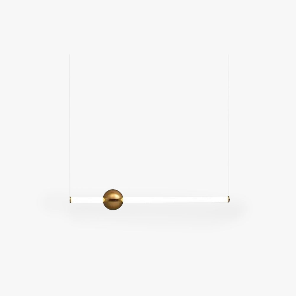 Edge Modern Linear Metal Pendant Light, White/Gold - Lumpaz