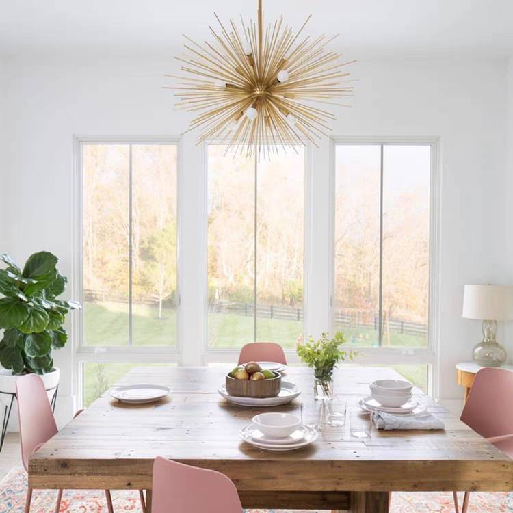 Modern Designer Starburst Pendant Light, Gold - Lumpaz