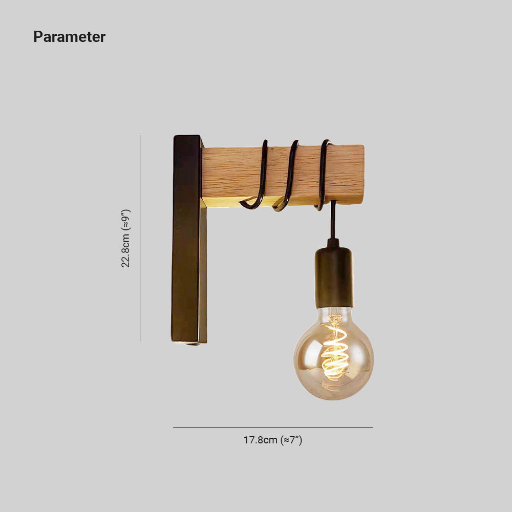 Alessio Wall Lamp Bulb Industrial, Metal, Black/White, Living Room - Lumpaz
