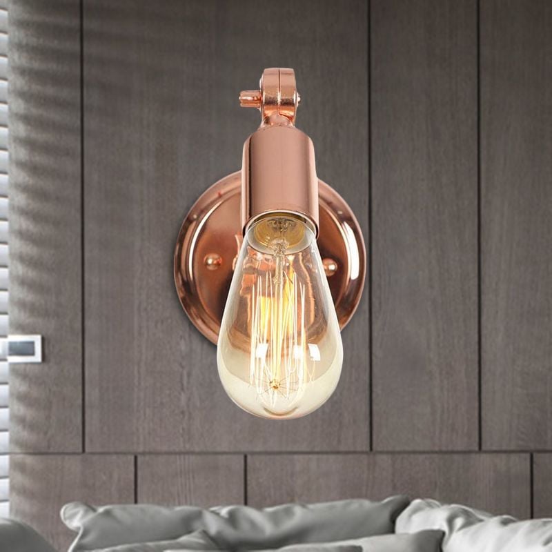 Alessio Wall Lamp Bulb Wooden Adjustable Makeup Gold, Living Room - Lumpaz