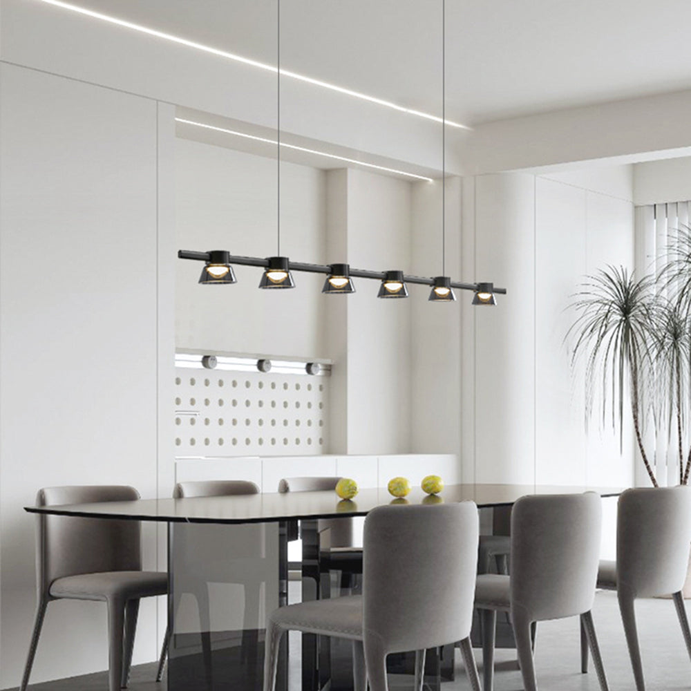Evette Modern Linear Metal Pendant Light,Black - Lumpaz