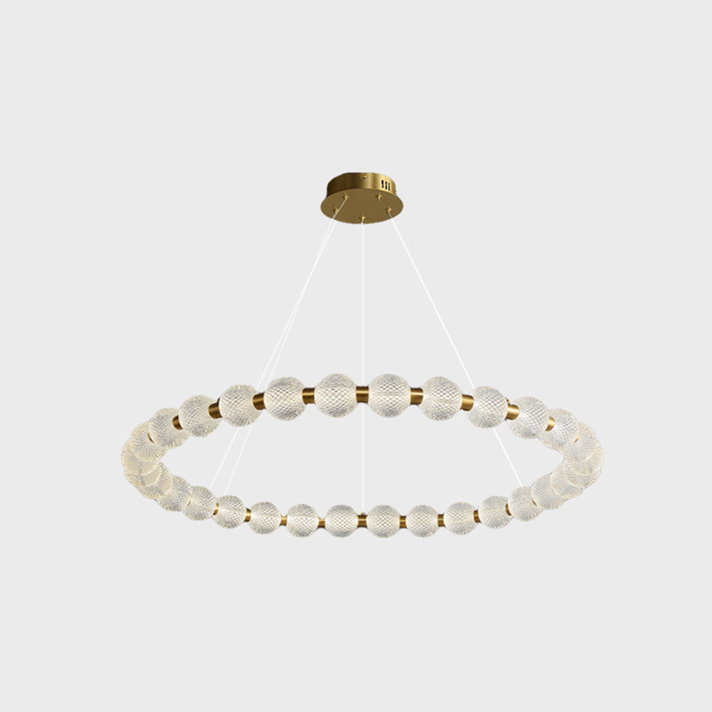 Marilyn Design Ring Metal Pendant Light, Gold, Aluminium/Acrylic - Lumpaz