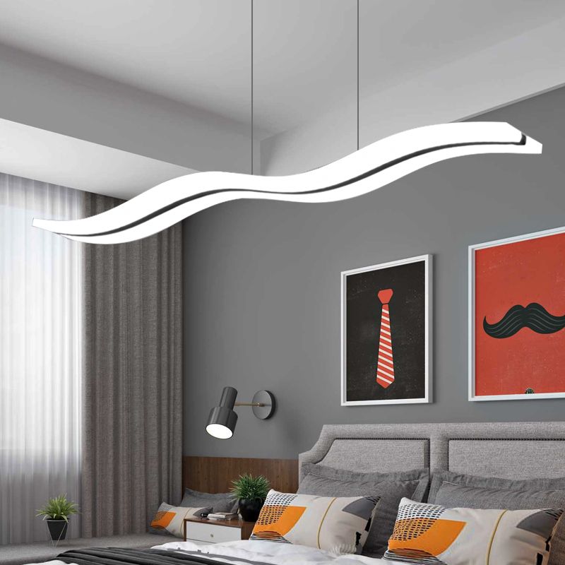 Modern Nordic Acrylic Wave Pendant Light, Black/White - Lumpaz