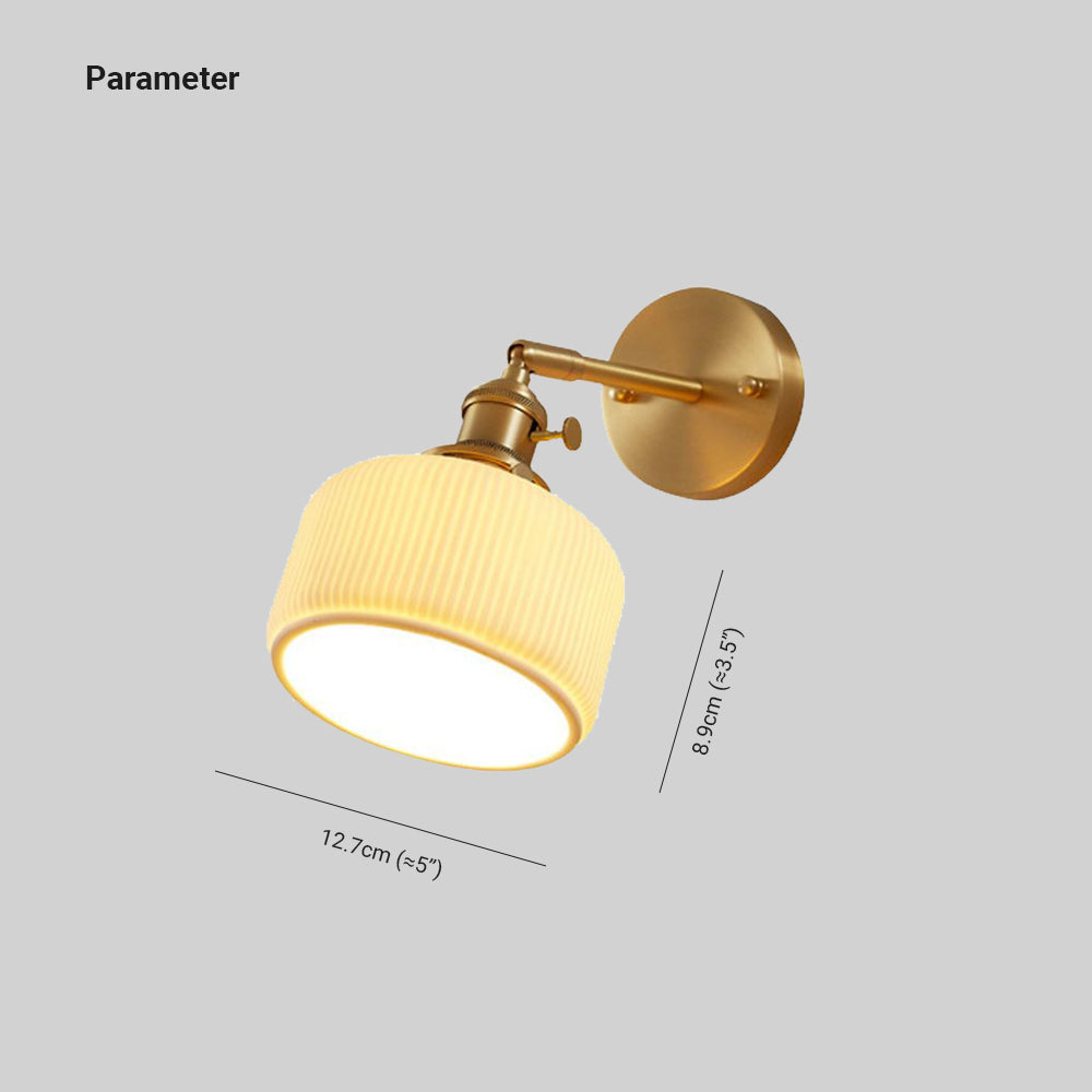 Lottie Vintage Column Ceramic Vanity Light, White, Bedroom - Lumpaz