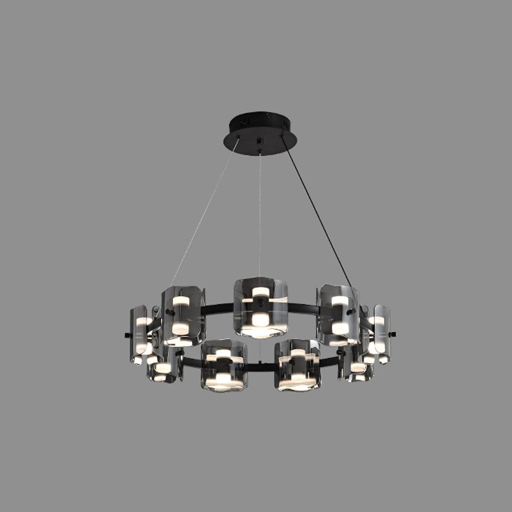 Evette Minimalist Round Metal Pendant Light,Black/Gold - Lumpaz