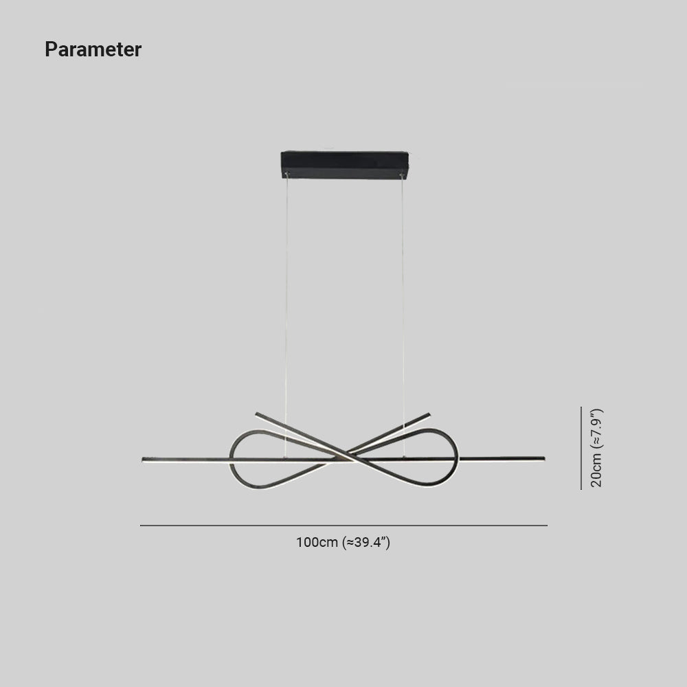 Bouvet Modern Minimalist Nordic Bow-tie Metal Pendant Light, White/Black - Lumpaz