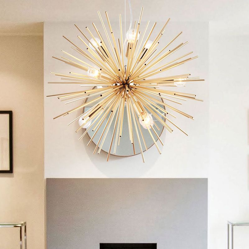 Lowry Modern Art Deco Sputnik Gold Pendant Light, Metal - Lumpaz