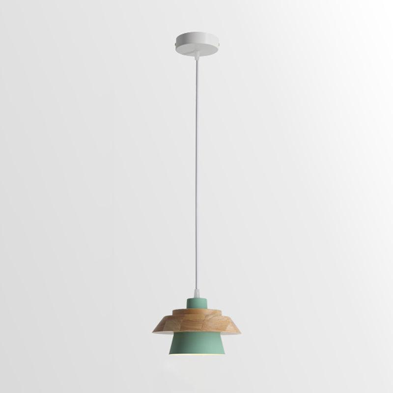 Zaid Modern Glass/Wood Pendant Light, Multi Color - Lumpaz