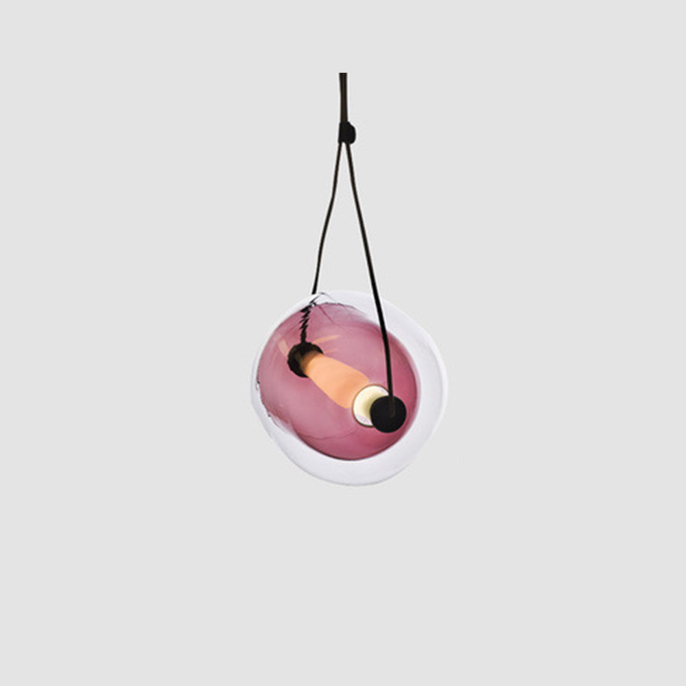 Hailie Modern Bubble Glass Pendant Light, Blue/Yellow/Pink/Smoky Gray/White/Clear - Lumpaz