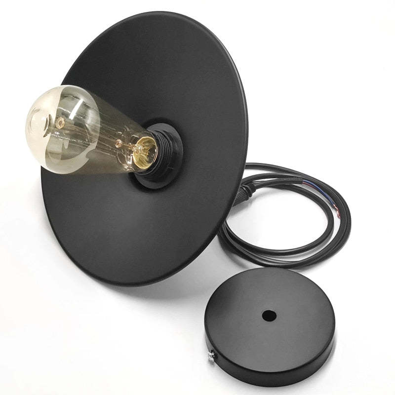 Alessio Modern Industrial Pot Metal Pendant Light, Black - Lumpaz