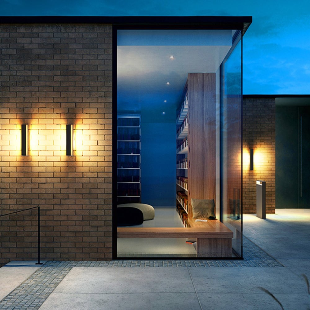 Orr Modern Hollow Metal/Acrylic Outdoor Wall Lamp, Black/White - Lumpaz