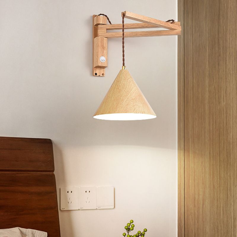 Ozawa Modern Adjustable Wall Lamp Wood/Metal 2 Color Bedroom - Lumpaz