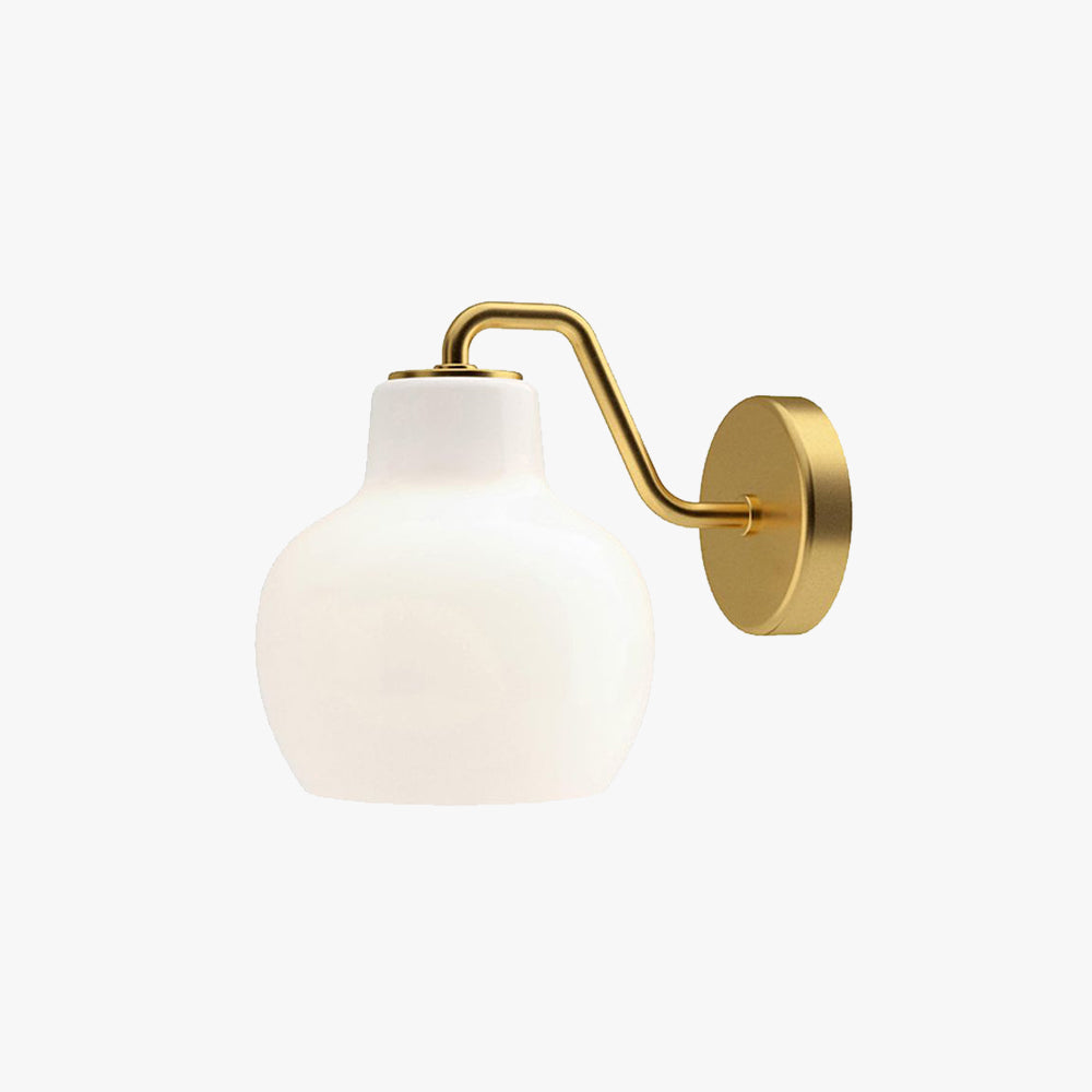 Hailie Vintage Dome LED Metal/Glass Wall Lamp For Mirror, White - Lumpaz