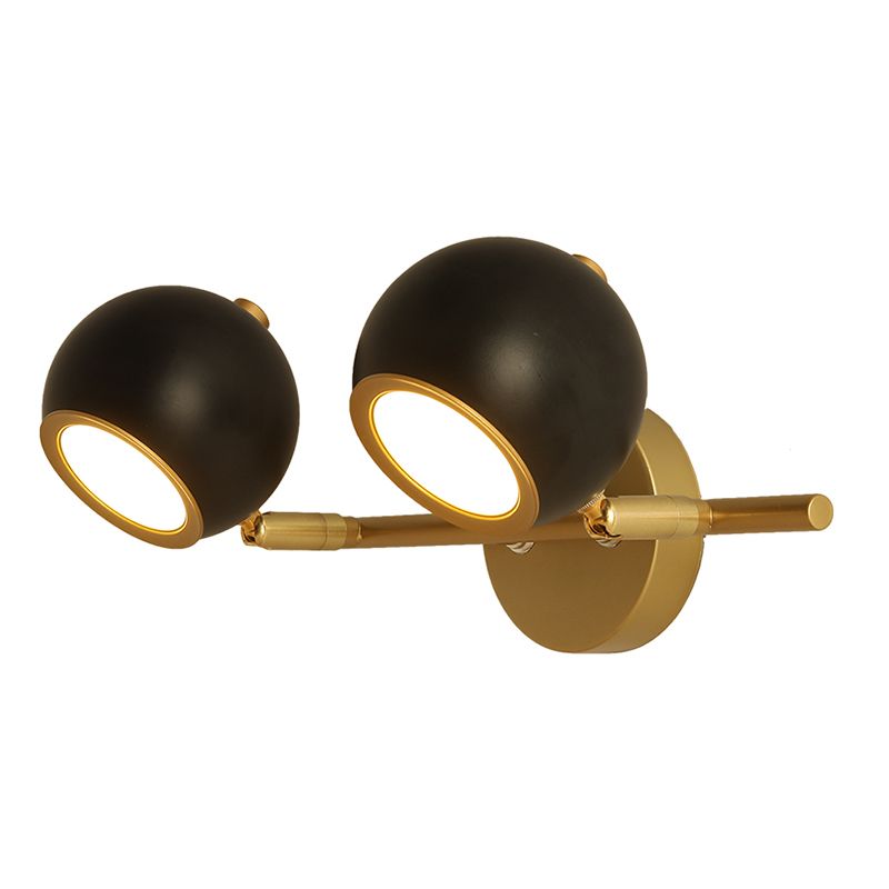 Leigh Modern Globe Metal&Acrylic Wall Lamps, Black/White - Lumpaz