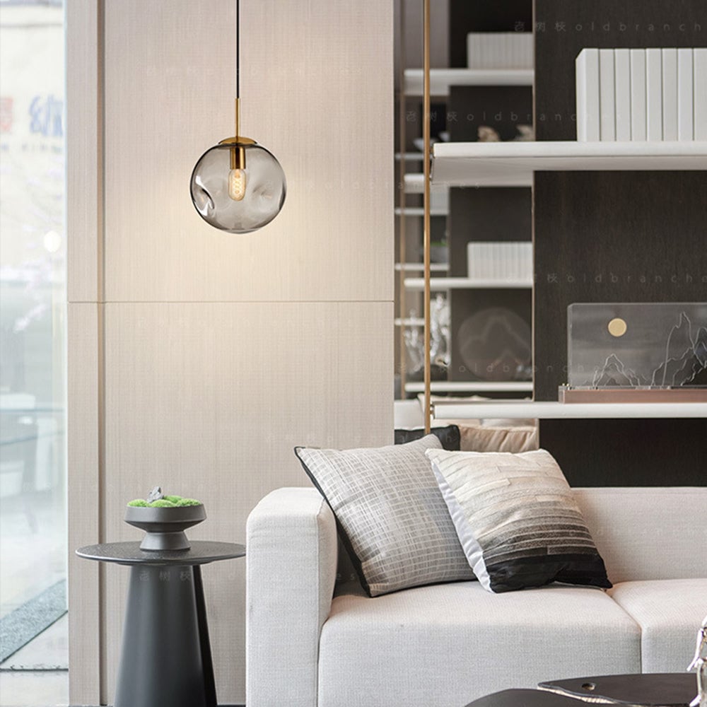 Hailie Mid Century Antique , Metal/Glass Pendant Light - Lumpaz