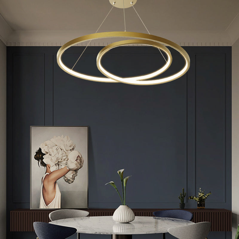 Arisha Pendant Light Curved Circle, Brass - Lumpaz