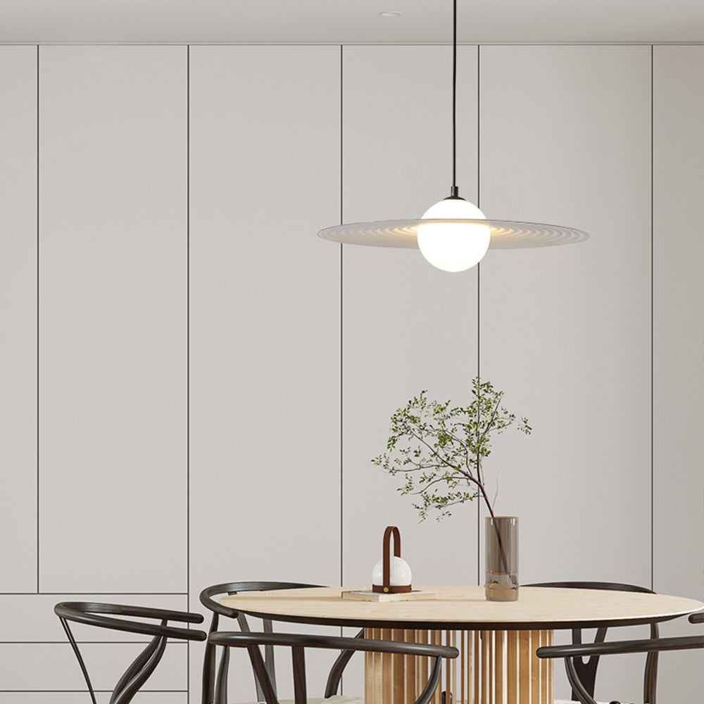 Cairns Minimalist Star Ring Metal Pendant Light,Black/White - Lumpaz