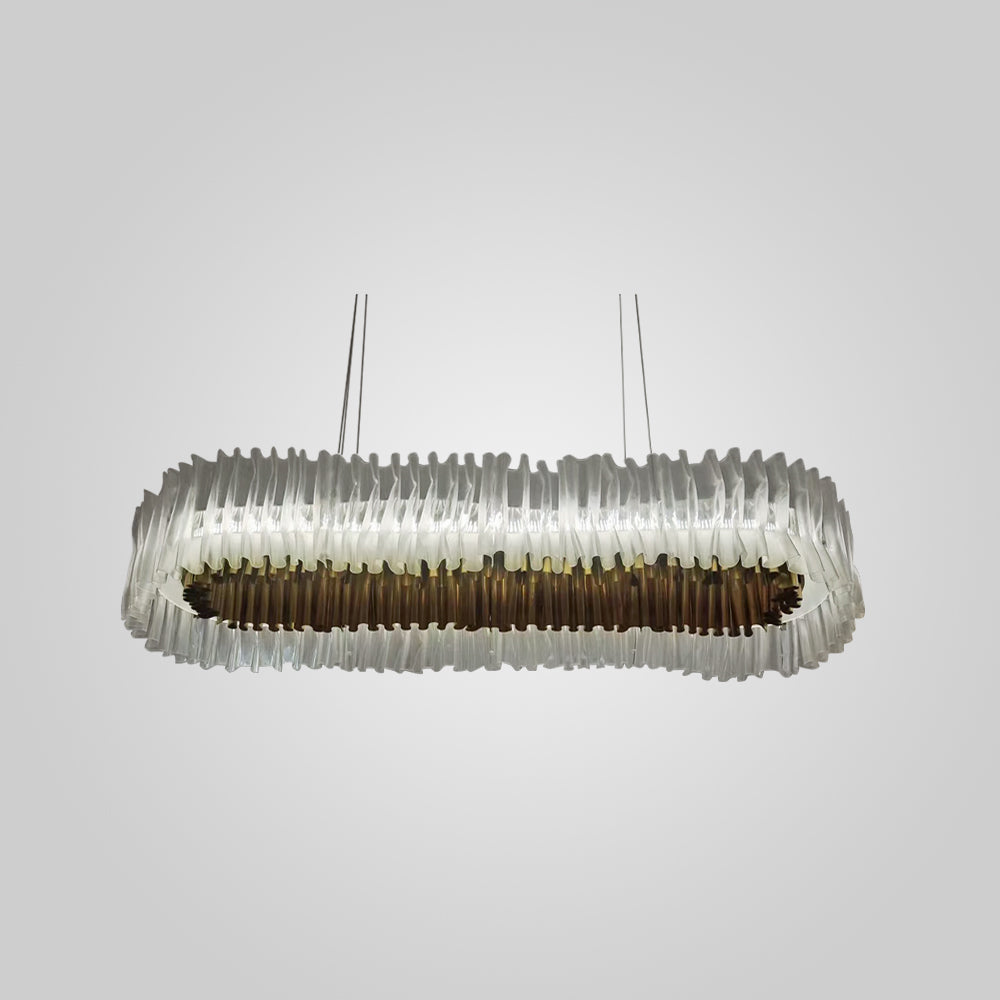 Kristy Modern Luxury Pleated Pendant Light, Circle, Acrylic/Stainless Steel - Lumpaz