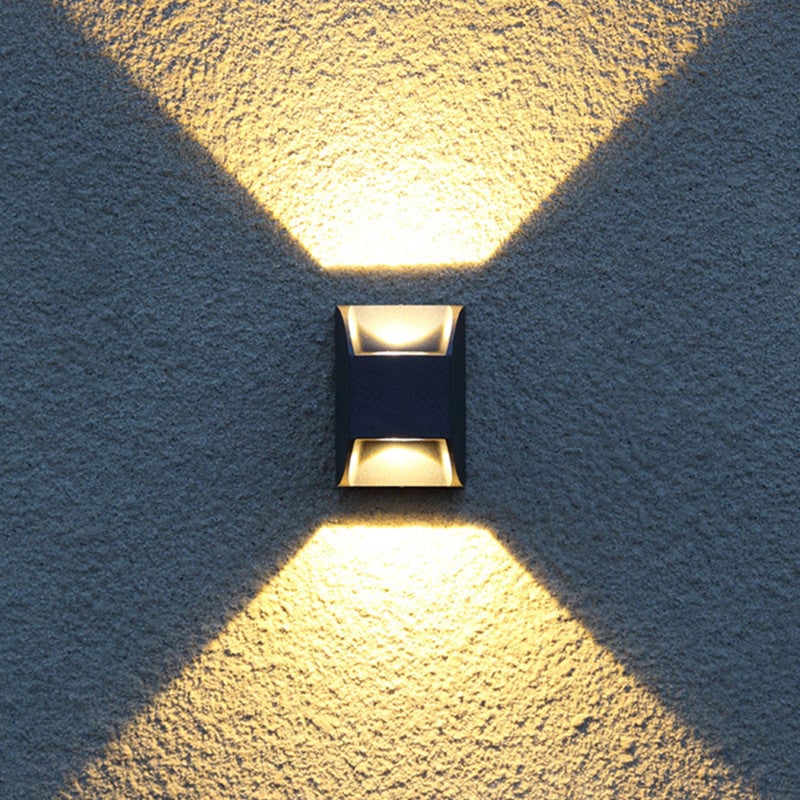 Orr Minimalist Up/Down Metal Outdoor Wall Lamp, Black - Lumpaz