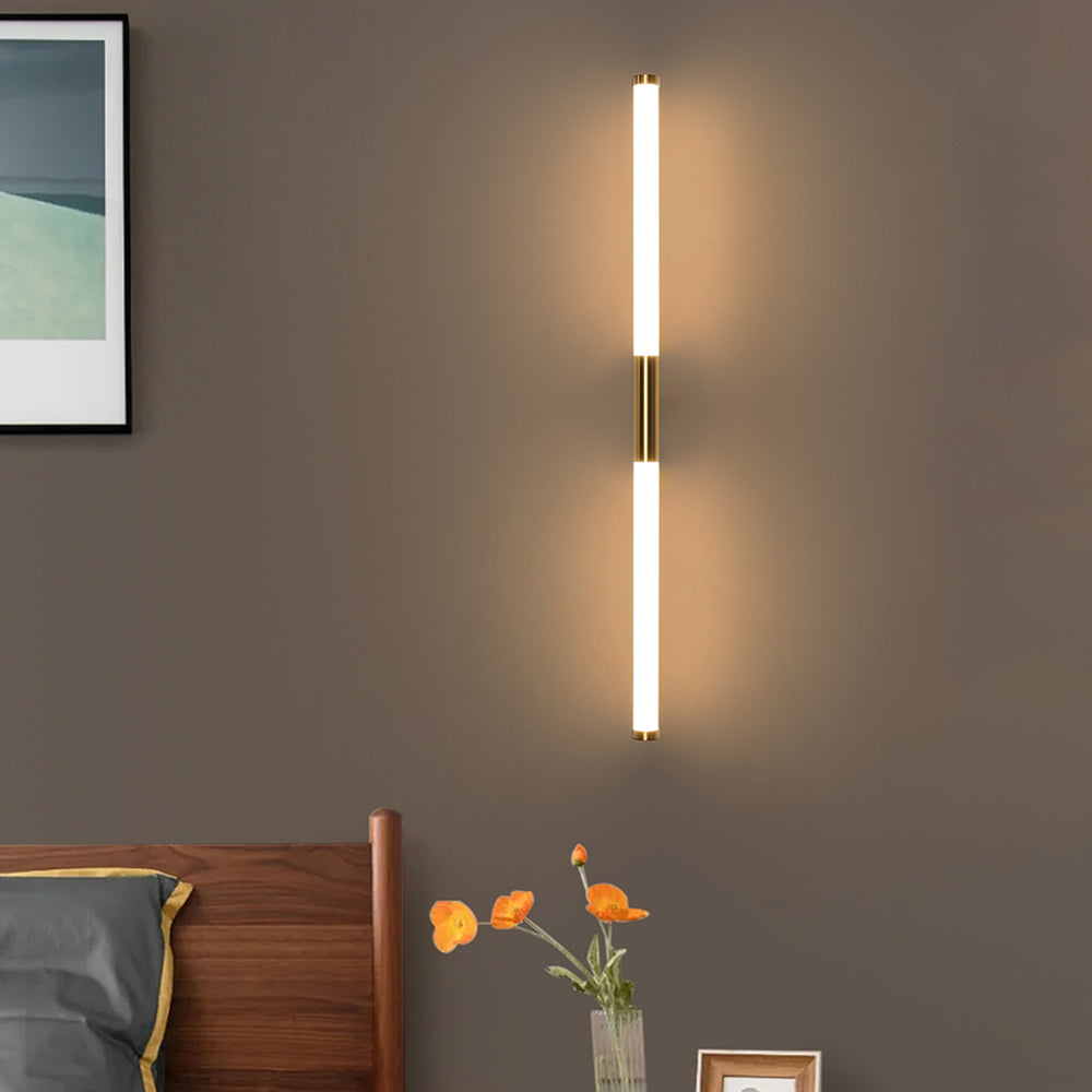 Leigh Modern Linear Cooper White Mirror Front Wall Lamp - Lumpaz