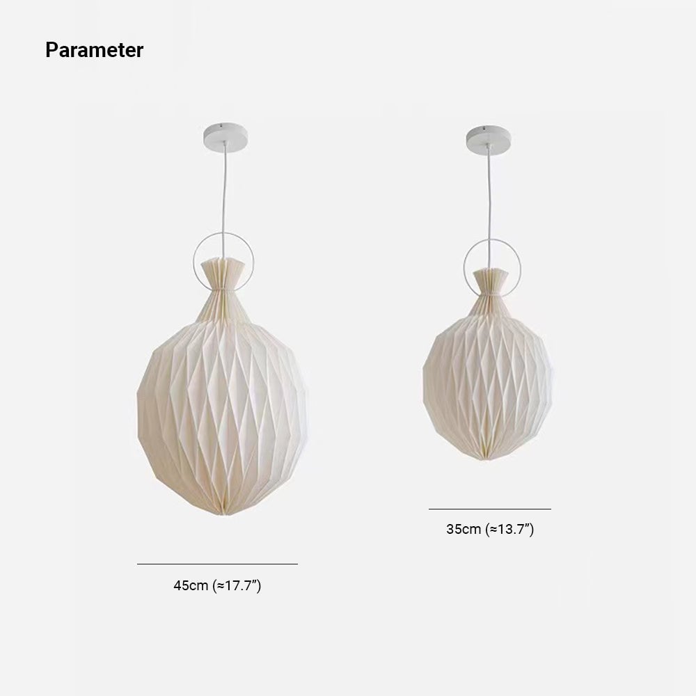 Renée Minimalist Paper Globe Pendant Light, White, 2 Size - Lumpaz