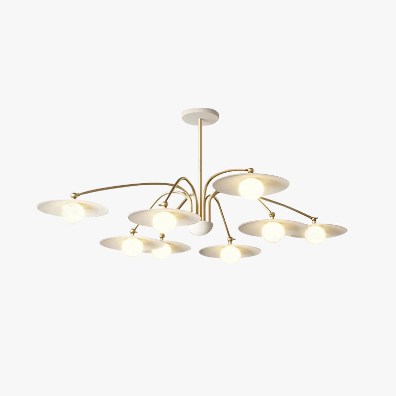 Cairns Minimalist Blown Metal Pendant Light, White/Gold - Lumpaz