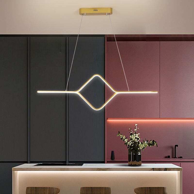 Bouvet Modern Linear Square Pendant Light, , Gold/Black - Lumpaz