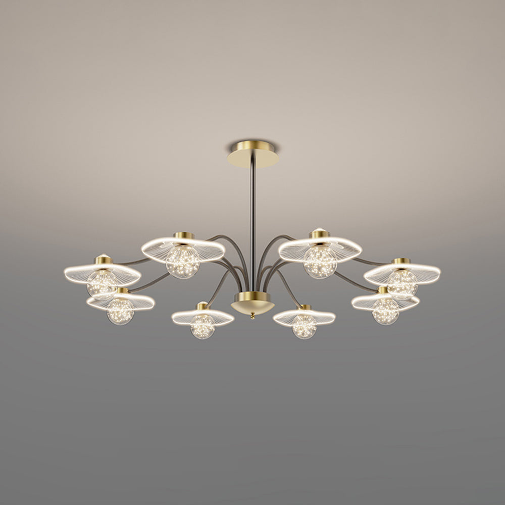 Carins Modern Blown Metal Pendant Light, Gold, Metal/Acrylic/Glass - Lumpaz