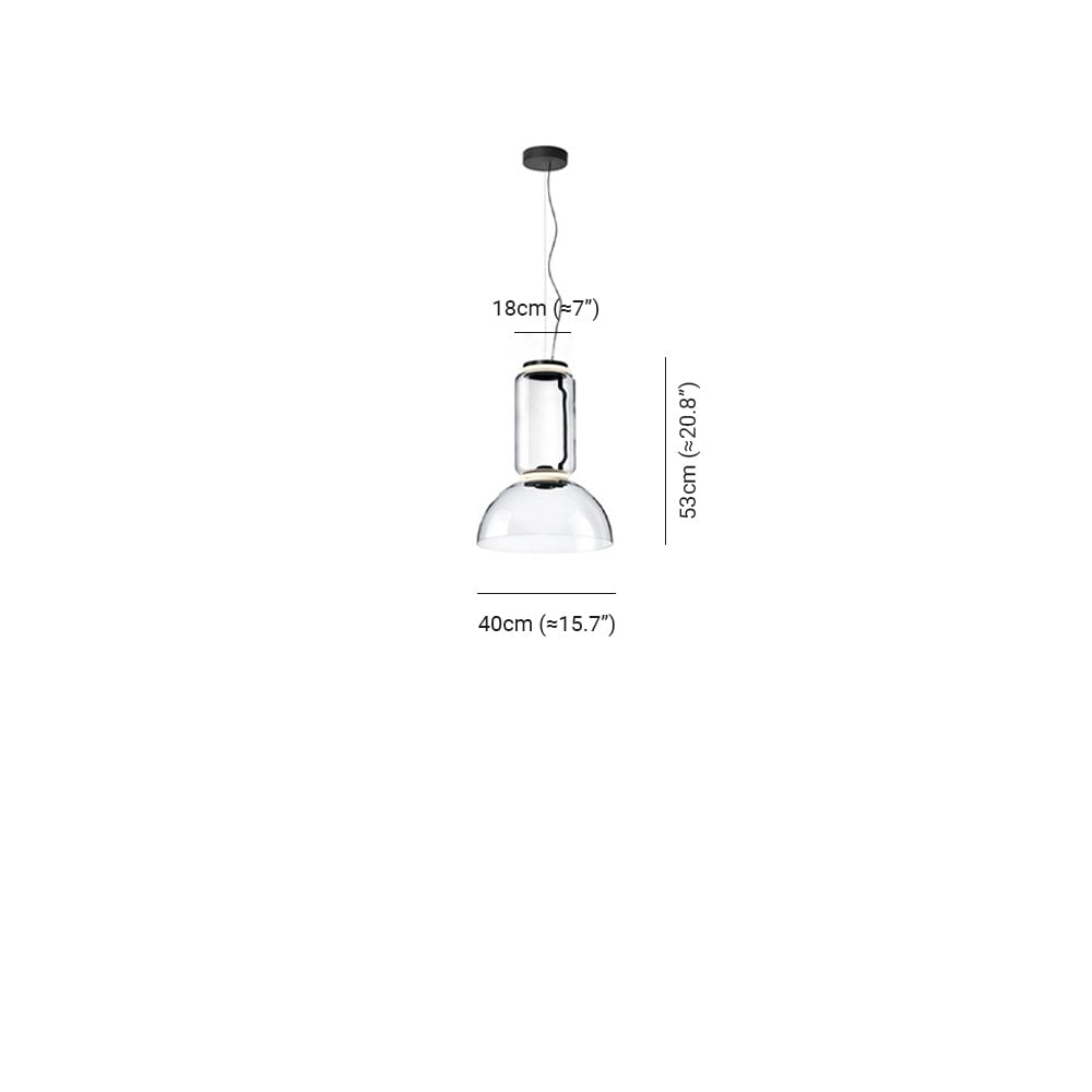 Hailie Minimalist Combination Glass Pendant Light, Clear - Lumpaz