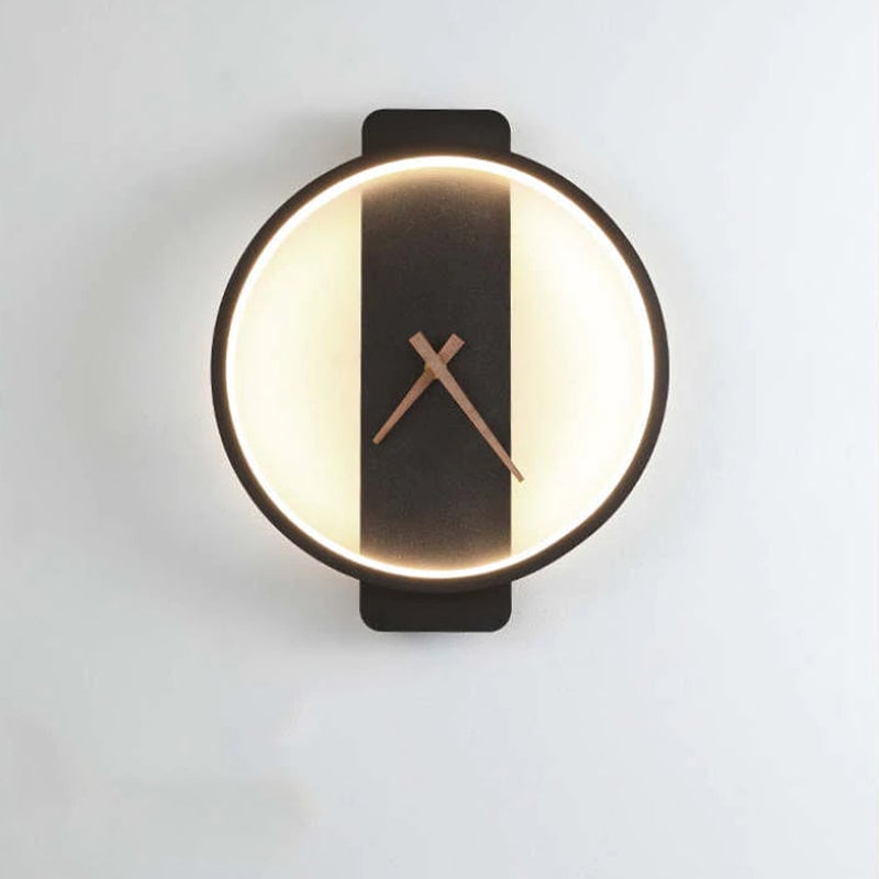 Morandi Nielsen Square Clock Metal & Acrylic Wall Lamp, Gold - Lumpaz