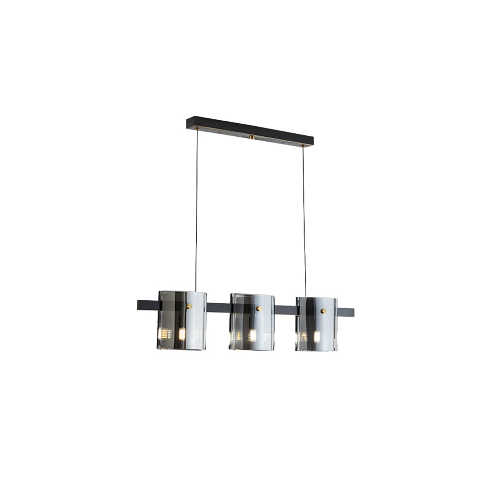 Evette Minimalist Linear Metal Pendant Light, Black/Gold - Lumpaz