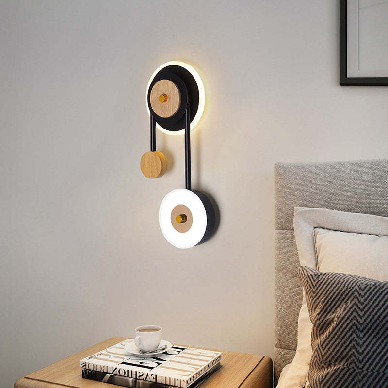 Nielsen 2 Light Decorative Wall Sconce Black, Wood - Lumpaz