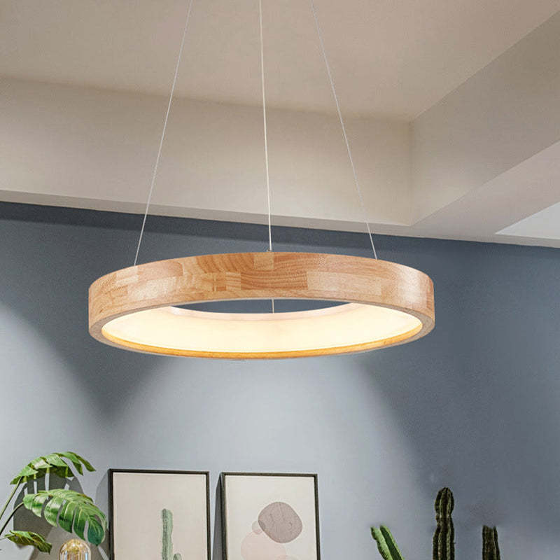 Ozawa Modern Ring Wood Pendant Light - Lumpaz