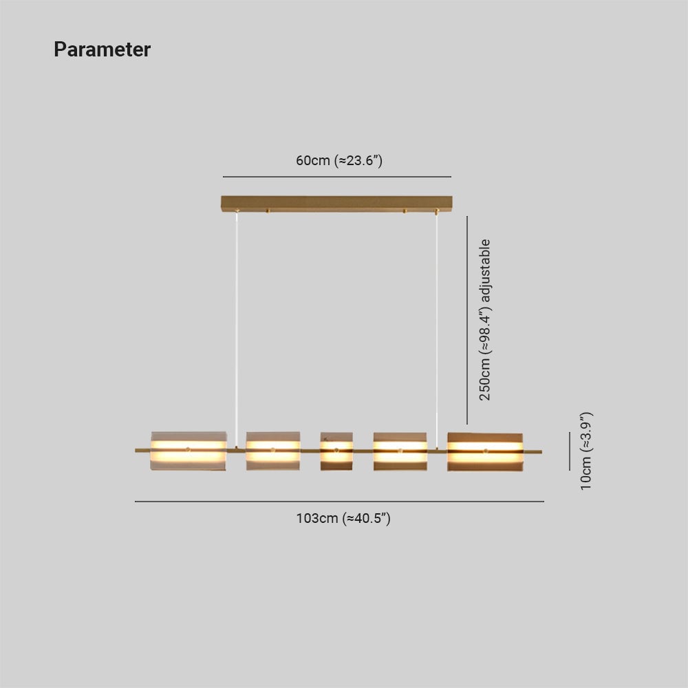 Evette Modern Nordic Linear Copper/Glass Pendant Light, Brass/Black - Lumpaz