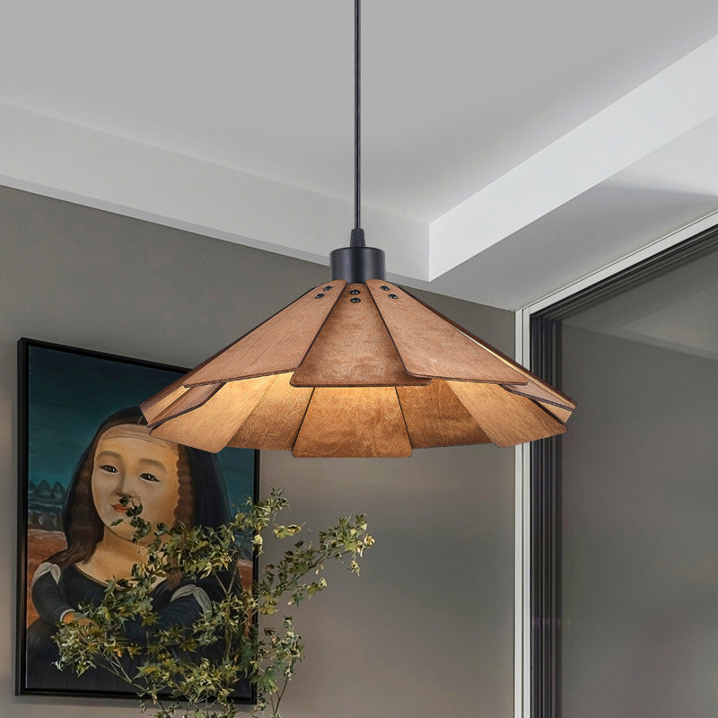 Samuels Retro Pendant Light, Metal & Wood - Lumpaz