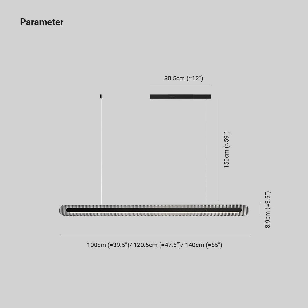 Evette  Minimalist Linear Metal/Acrylic Pendant Light, Black - Lumpaz