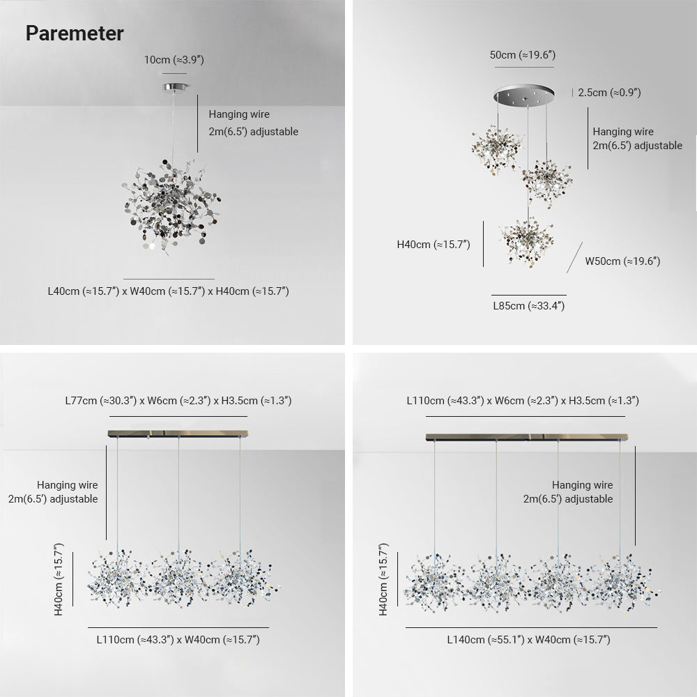 Olivia Artsy Classy Cluster Fireworks Pendant Light, Stainless steel - Lumpaz