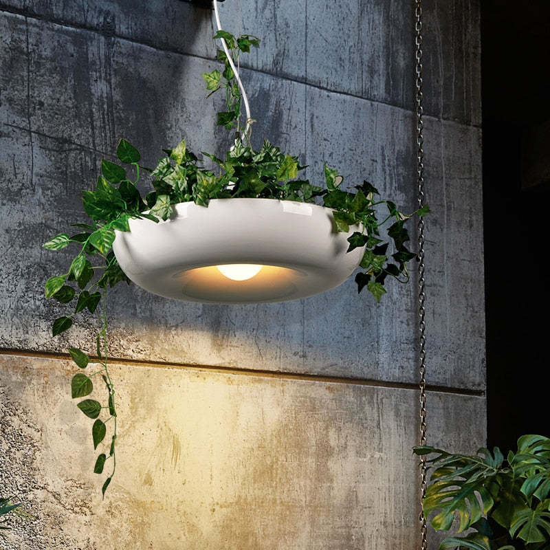 Nest Pendant Light Modern, Metal, Black/Green/White, Living Room - Lumpaz