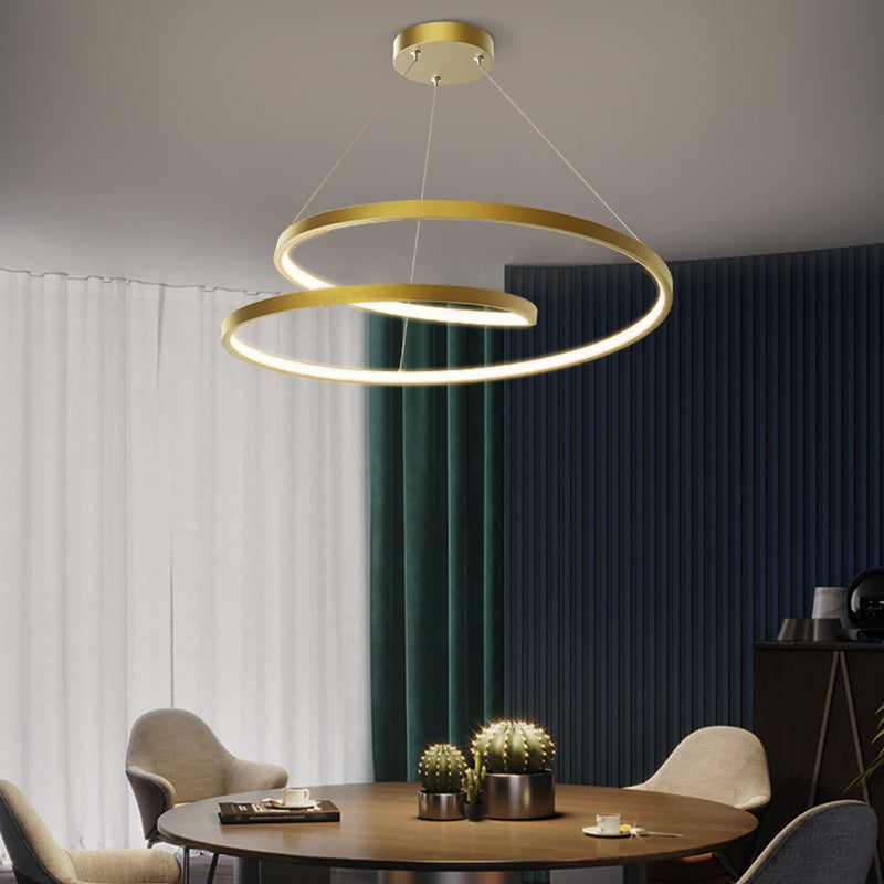 Arisha Pendant Light Curved Circle, Brass - Lumpaz