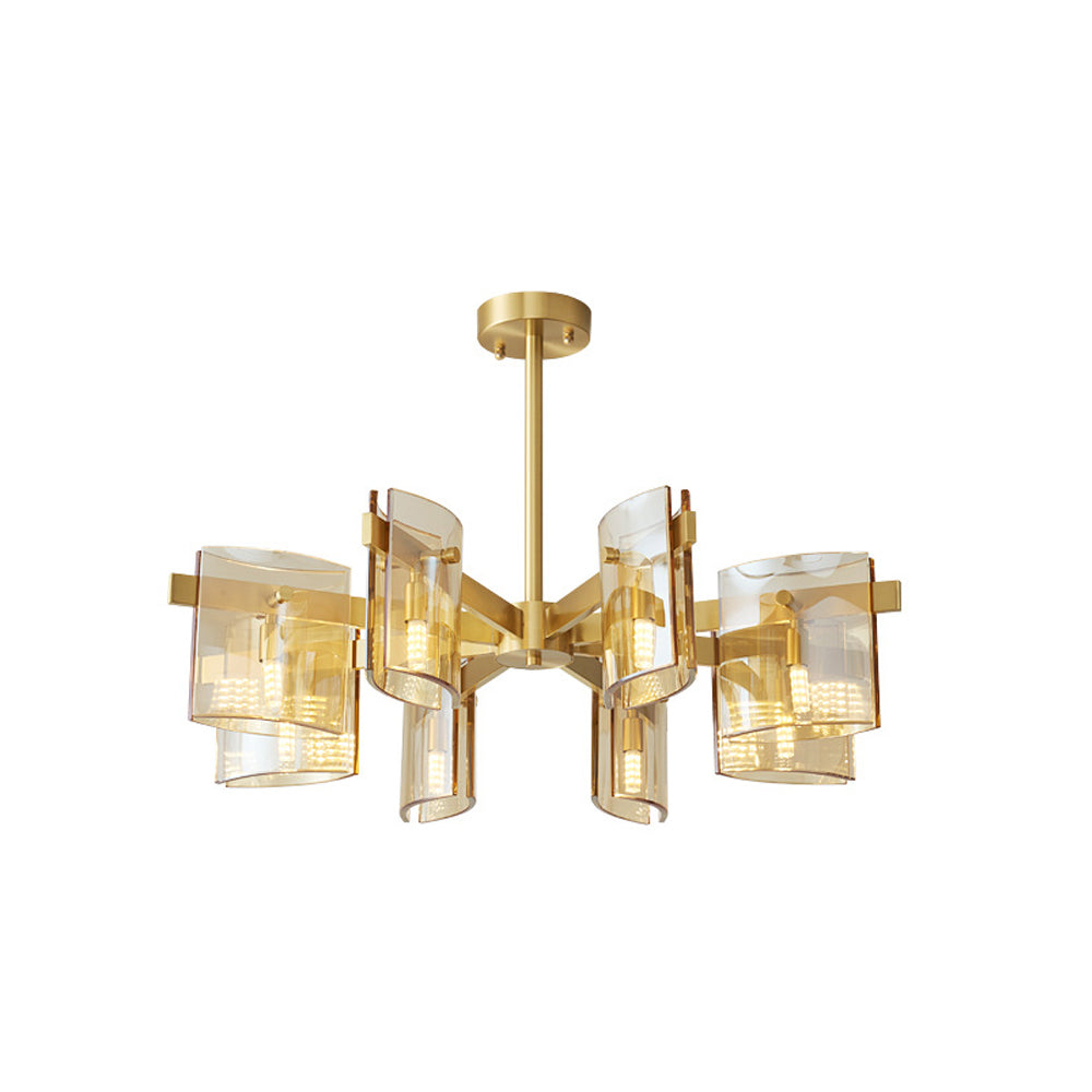 Evette Minimalist Multi Head Metal Pendant Light, Black/Gold - Lumpaz