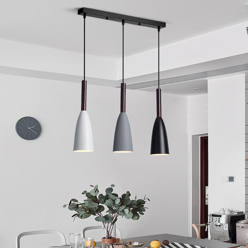 Morandi Kitchen Island Pendant Light Cluster, Wood/Metal - Lumpaz