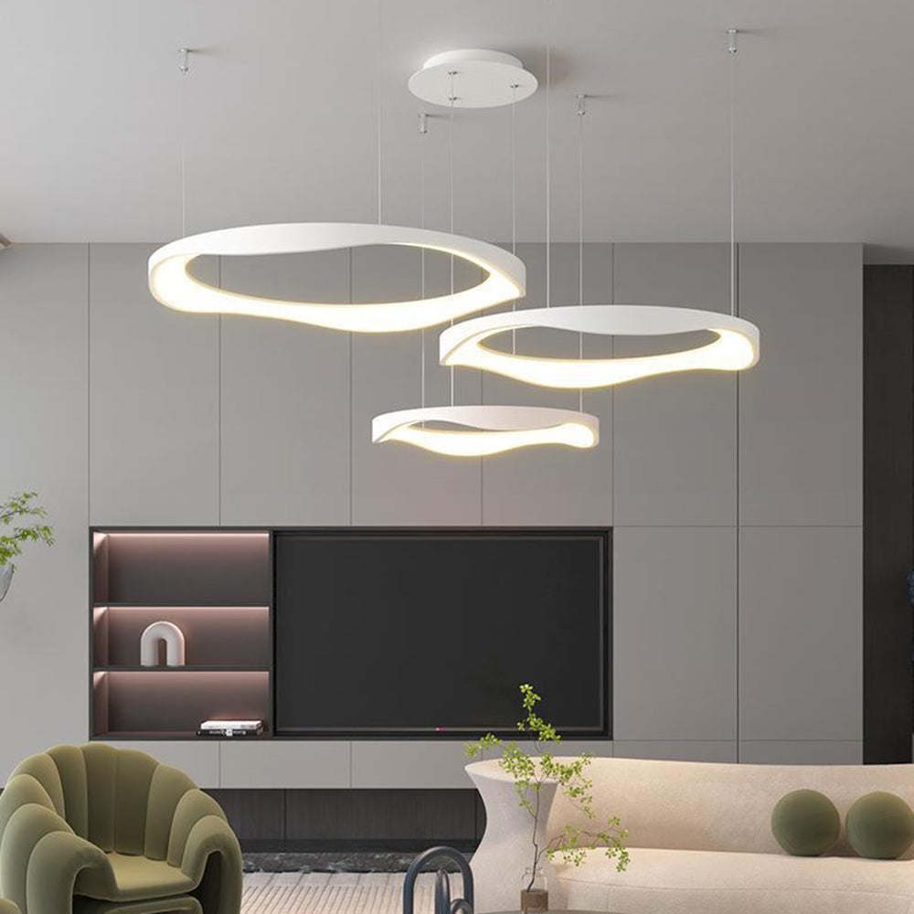 Arisha Pendant Light Rond Modern, Light Color Switchable, Black/White, Dining Room - Lumpaz