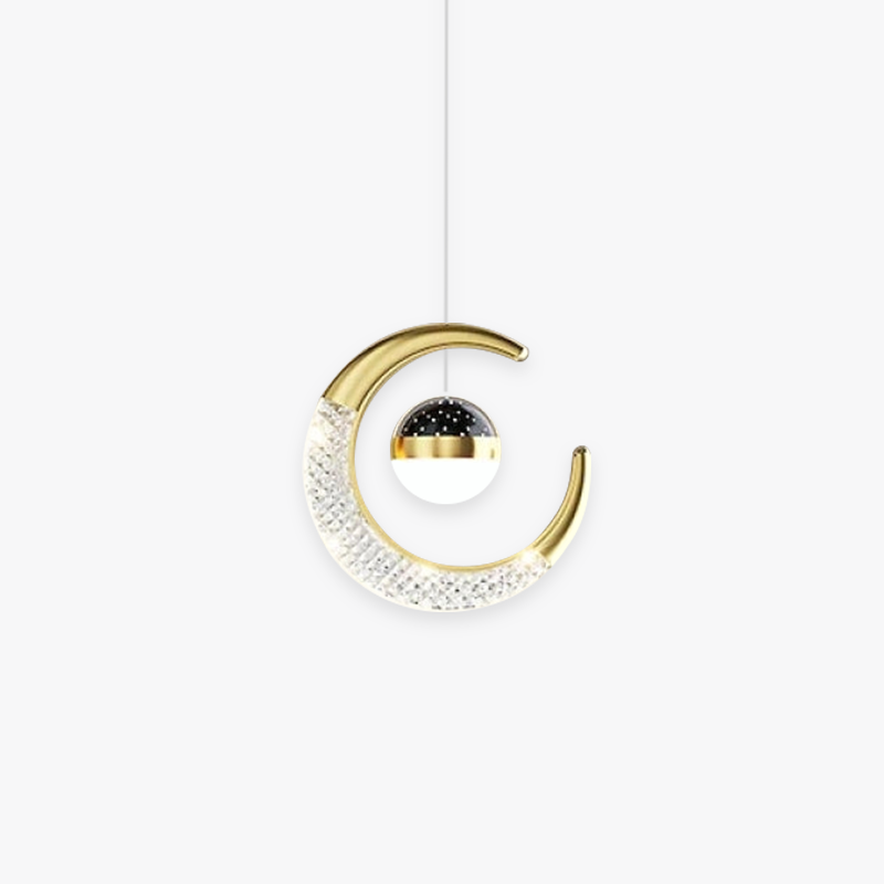 Madina Modern LED Pendant Light Starry, Black/Gold - Lumpaz