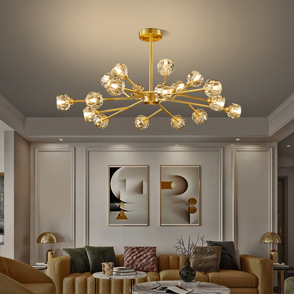 Valentina Modern Blown Metal Pendant Light, Gold - Lumpaz