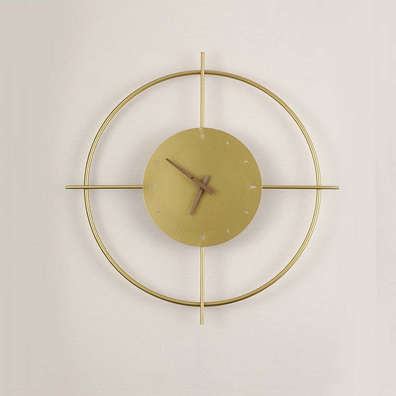 Morandi Nielsen Modern Clock Metal Wall Lamp Gold/Black Bedroom - Lumpaz