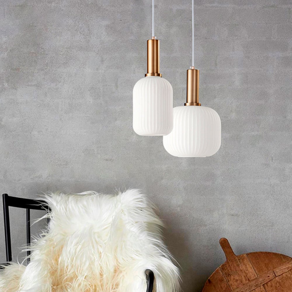 Hailie Morden Bubble Glass Pendant Light, White, Bedroom - Lumpaz