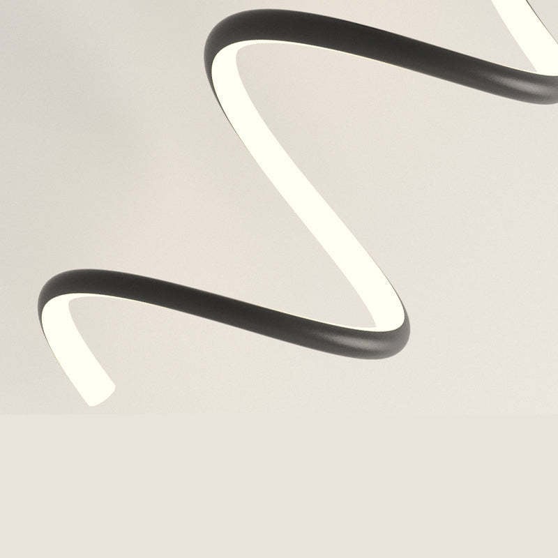 Modern LED Art Interior Wall Light Spiral, Black & White - Lumpaz