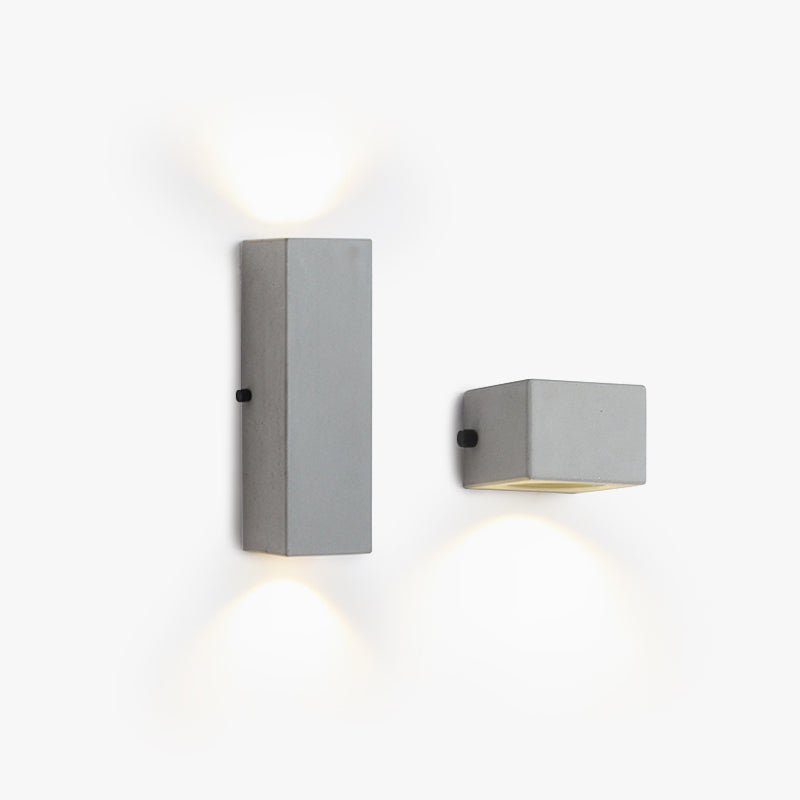 Orr Minimalist Cement Square Outdoor Wall Lamp, White - Lumpaz